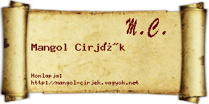 Mangol Cirjék névjegykártya